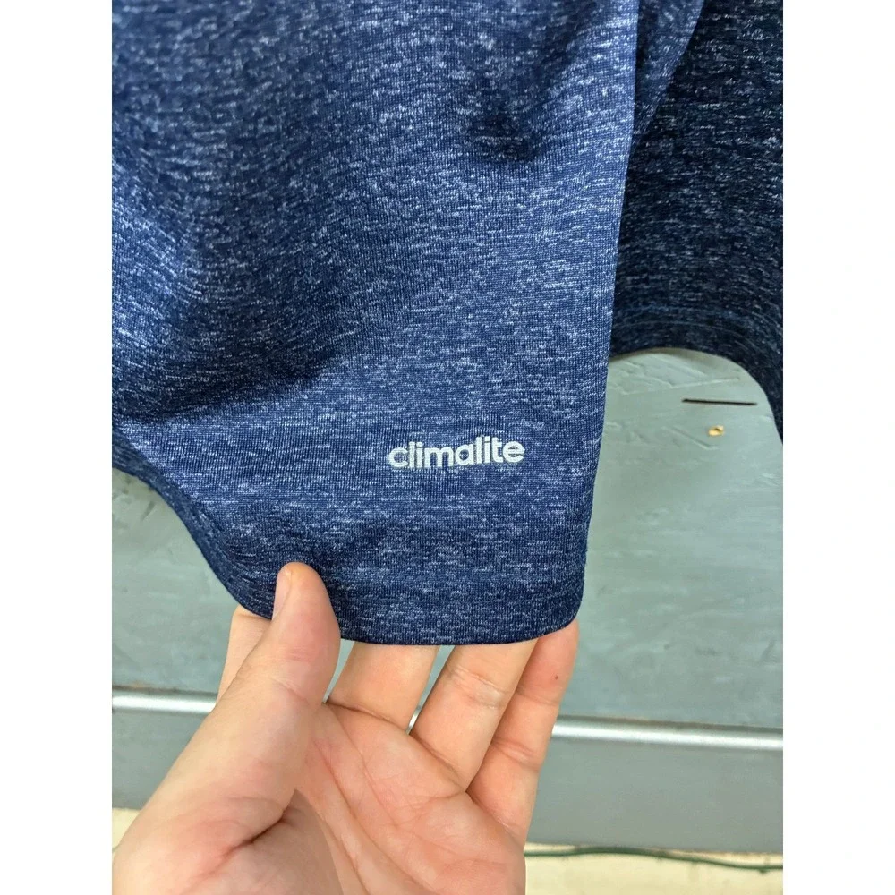 Adidas Climalite Ultimate Pullover Mens L Blue Quarter Zip Athletic Sporty